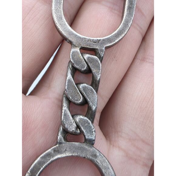 VINTAGE ON OF THE KIND ITALY STERLING SILVER 925 HORSESHOE BIT KEY CHAIN RING - Picture 14 of 16